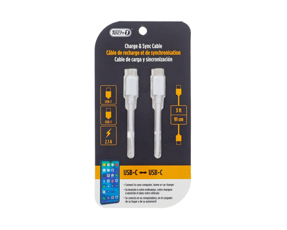 TECH1 3' Braided Type C To Type C Cable