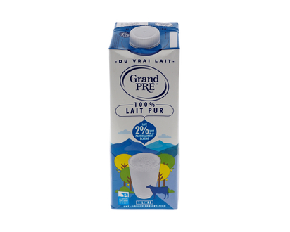 GRAND PRÉ 1L 2% Lait partiel. écrémé - 1L
