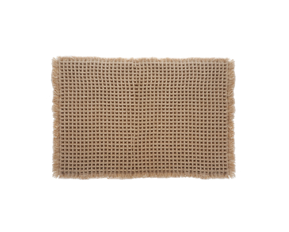 Waffle Bathmat With Fringe