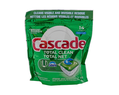 CASCADE Total Clean 14ct Dish Detergents - 228g/186g