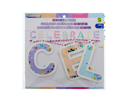 "Bonne Fête" Confetti Banner - 3.9 ft