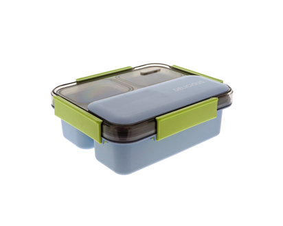 3 Section Bento Box Spoon&Clip Lid - 21.2cmx17cmx7.5cm