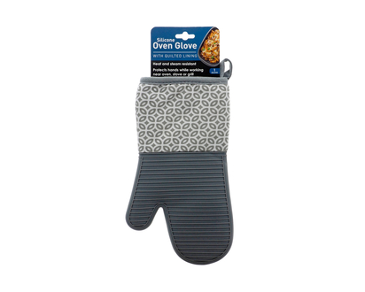 Oven Mitt Silicone Palm&Printed Cuff