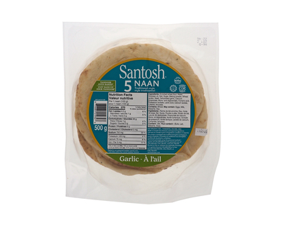 SANTOSH 500g/5pk Garlic Naan - 500g
