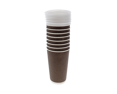8pk 16oz Corrugated Coffee Cups Lids - 8pk/16oz