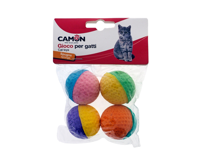 4pk Foam Cat Balls Toy - 3.8cm